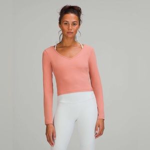 Lululemon long sleeve align shirt size 8 pink savannah